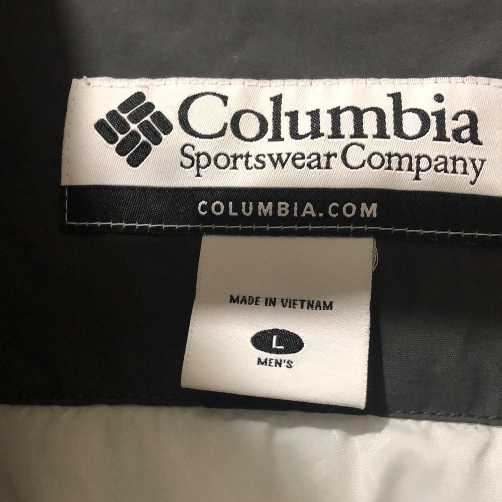 Columbia Hoodie Jacket Men’s L Water Resistant Windbreaker Adjustable Hem Ivory - Picture 12 of 16